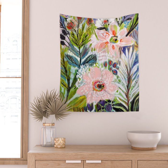 Bohemian Flower Garden Wall Tapestry Gallery Image 2
