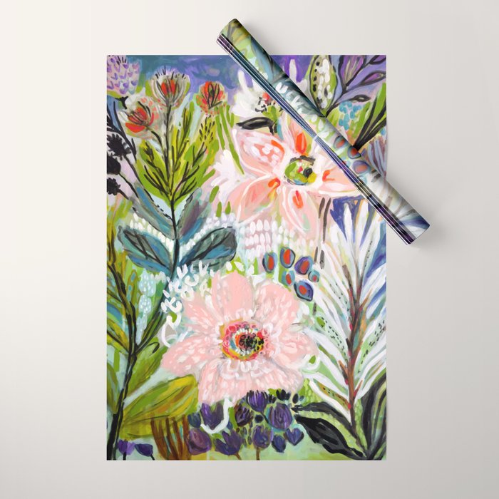 Bohemian Flower Garden Wrapping Paper Gallery Image 1