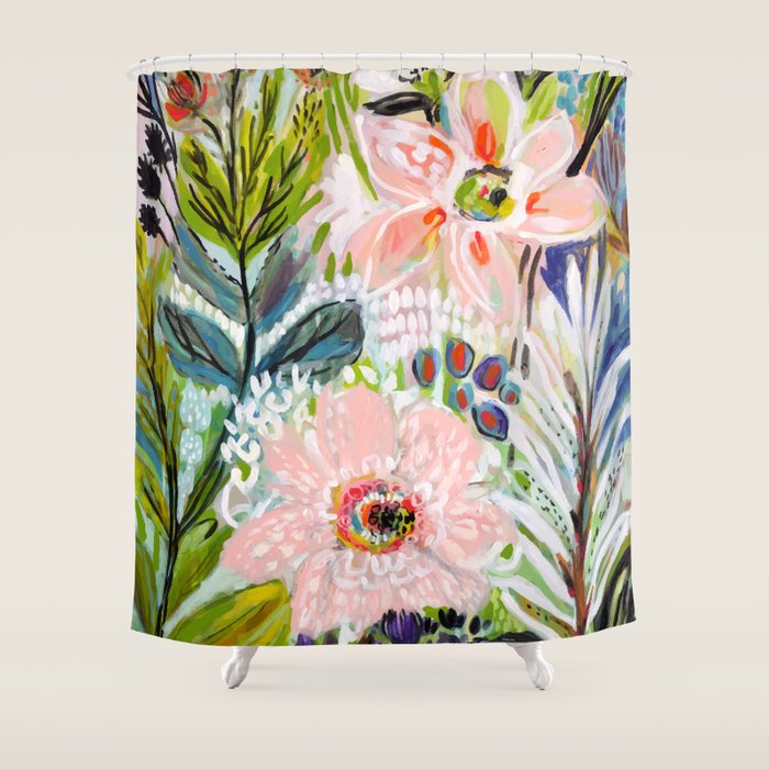 Bohemian Flower Garden Shower Curtain Gallery Image 1