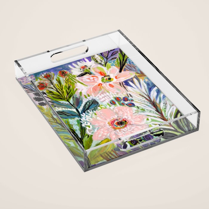 Bohemian Flower Garden Acrylic Tray Gallery Image 1