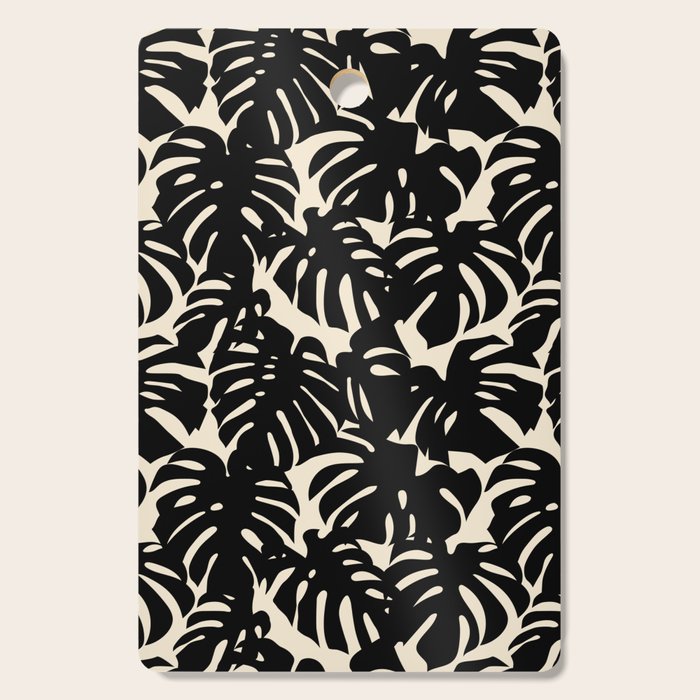 Tropical monstera plant leaf art pattern Cutting Board Gallery Image 1