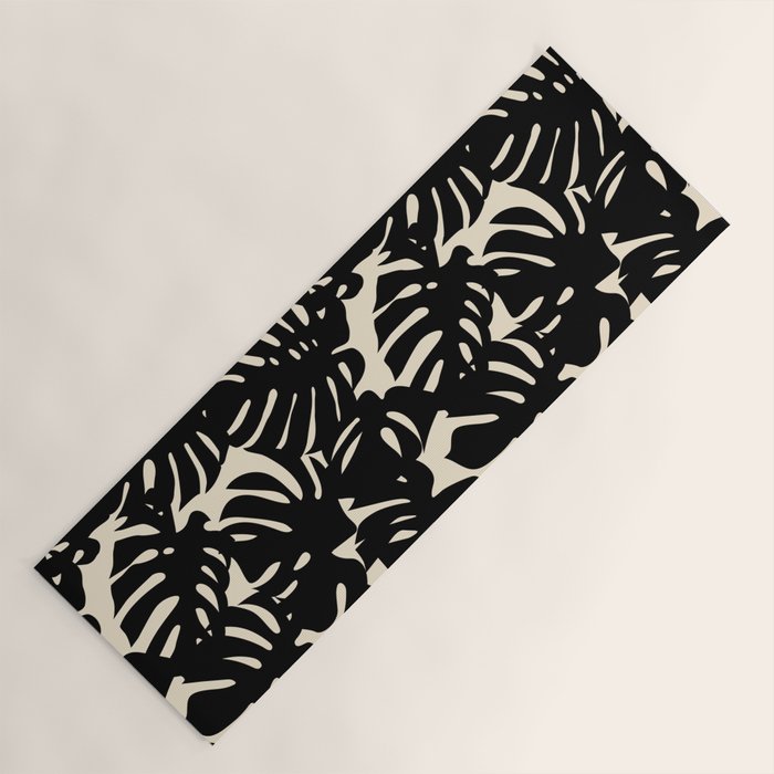 Tropical monstera plant leaf art pattern Yoga Mat Gallery Image 1
