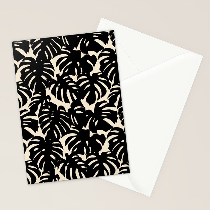 Tropical monstera plant leaf art pattern Stationery Card Gallery Image 2