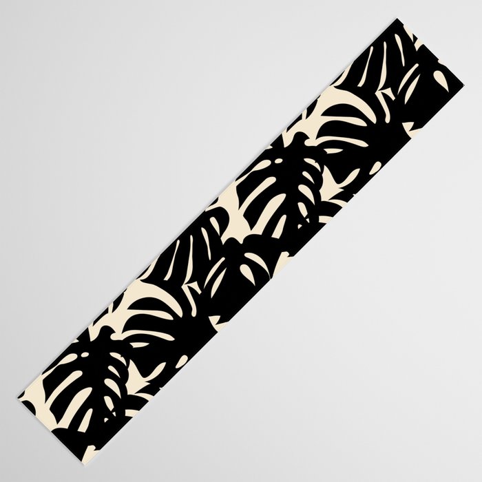 Tropical monstera plant leaf art pattern Table Runner Gallery Image 3