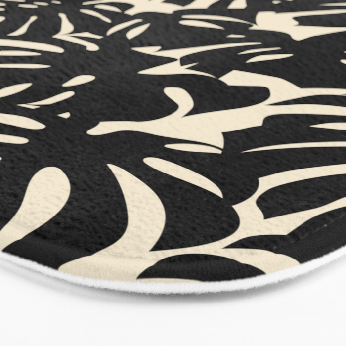Tropical monstera plant leaf art pattern Bath Mat Gallery Image 3