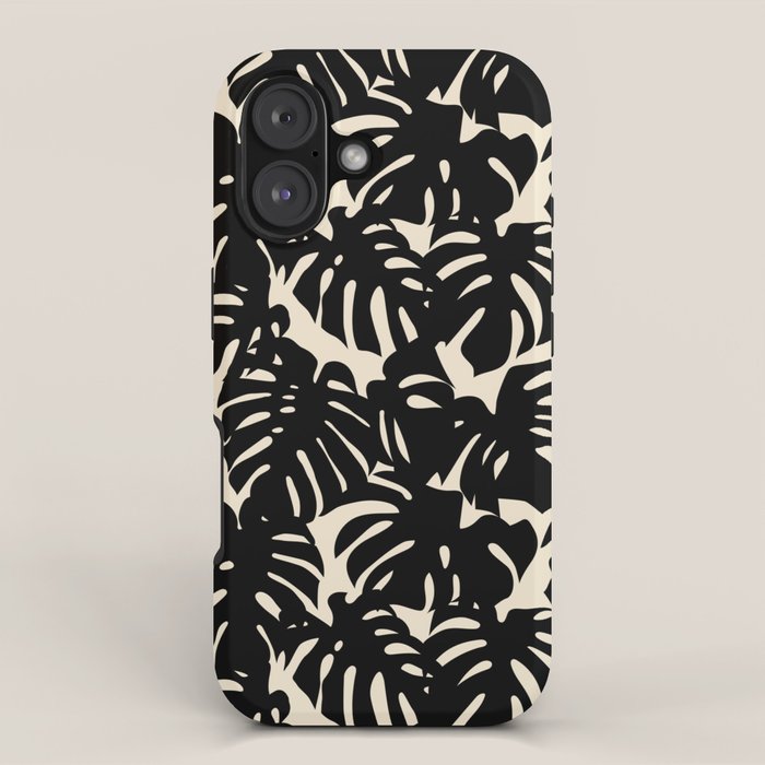 Tropical monstera plant leaf art pattern iPhone Case Gallery Image 1