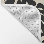 Tropical monstera plant leaf art pattern Bath Mat Gallery Image 2