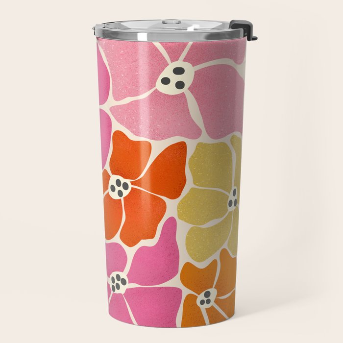 Blooming Retro Florals Travel Mug Gallery Image 2