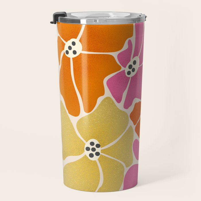 Blooming Retro Florals Travel Mug Gallery Image 3