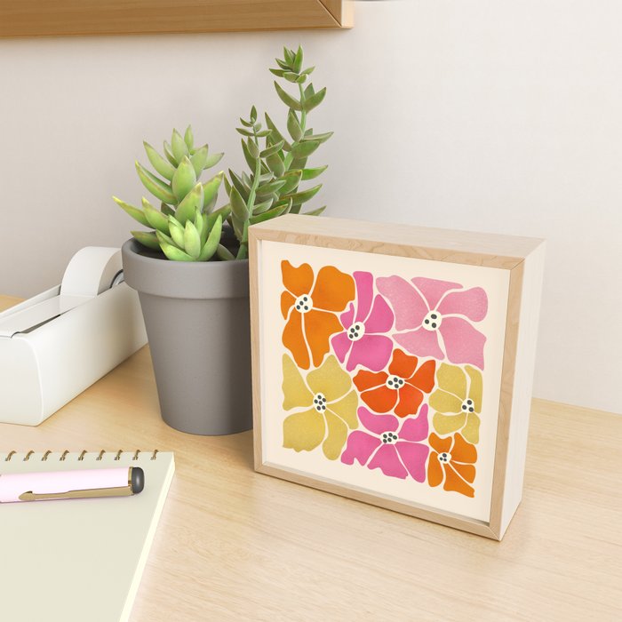 Blooming Retro Florals Mini Art Print Gallery Image 2