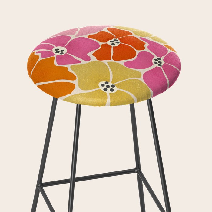 Blooming Retro Florals Stool Gallery Image 2