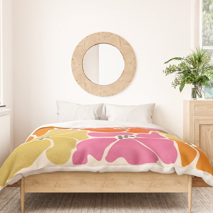 Blooming Retro Florals Duvet Cover Gallery Image 3