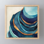 Abstract Blue with Gold Mini Art Print Gallery Image 1