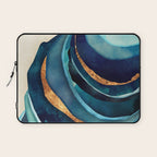 Abstract Blue with Gold Laptop Sleeve Gallery Image 1