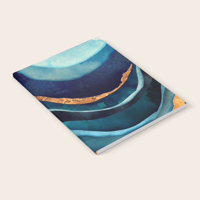 Abstract Blue with Gold Notebook Gallery Image 1