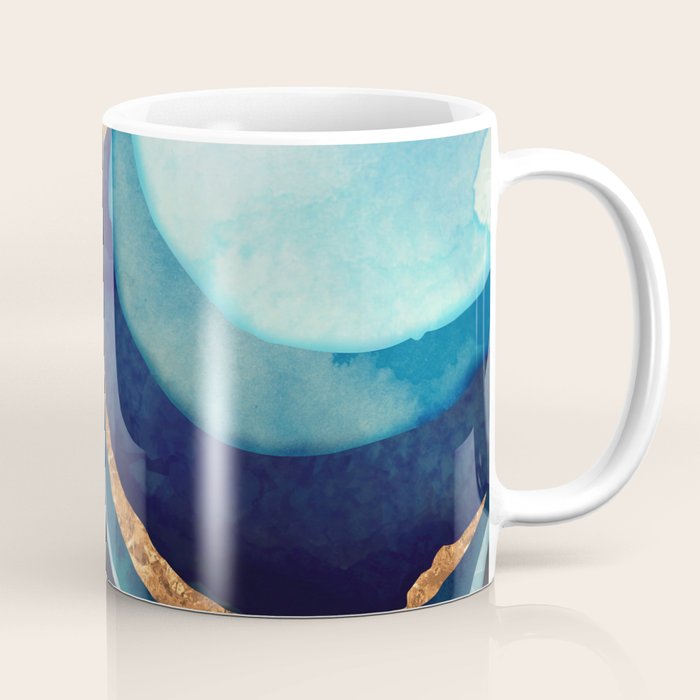 Abstract Blue with Gold Coffee Mug Gallery Image 1