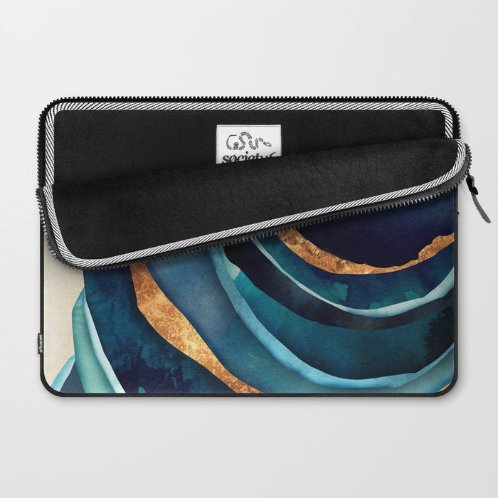 Abstract Blue with Gold Laptop Sleeve Gallery Image 2