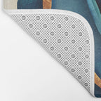 Abstract Blue with Gold Bath Mat Gallery Image 2