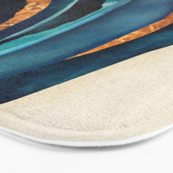 Abstract Blue with Gold Bath Mat Gallery Image 3