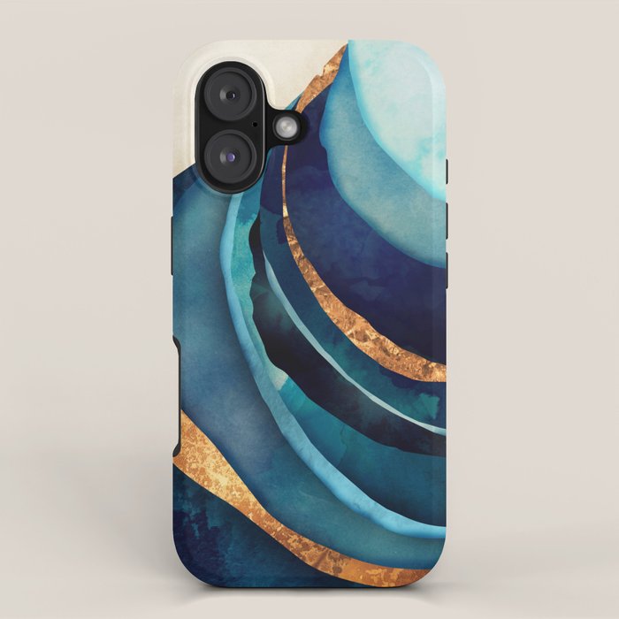 Abstract Blue with Gold iPhone Case Gallery Image 1