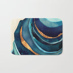 Abstract Blue with Gold Bath Mat Gallery Image 1