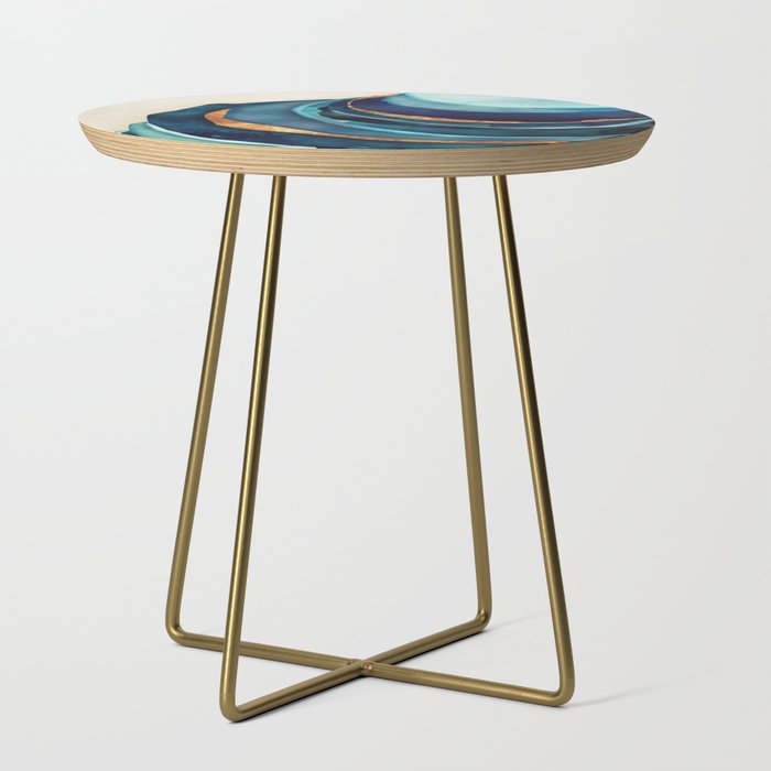 Abstract Blue With Gold Side Table Gallery Image 1