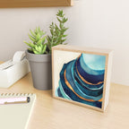 Abstract Blue with Gold Mini Art Print Gallery Image 2