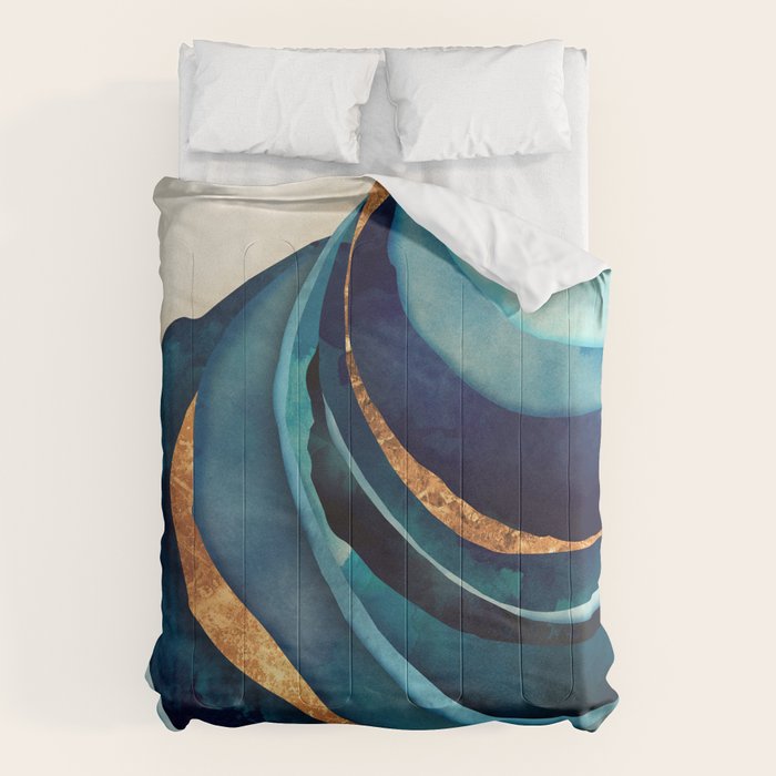 Abstract Blue with Gold Comforter Gallery Image 6