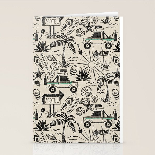 Baja - black and teal Stationery Card Gallery Image 2
