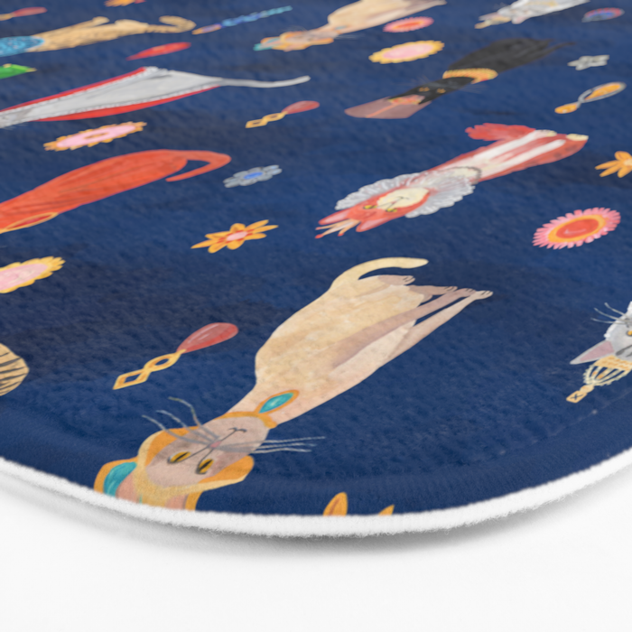 Cat Queens (Blue) Bath Mat Gallery Image 3