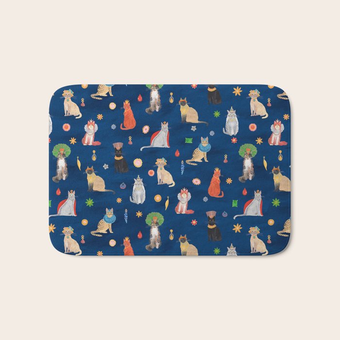 Cat Queens (Blue) Bath Mat Gallery Image 1