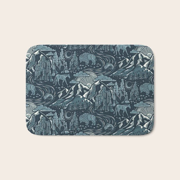 Wild West - Blue Bath Mat Gallery Image 1