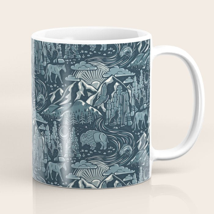 Wild West - Blue Coffee Mug Gallery Image 1