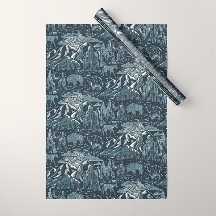 Wild West - Blue Wrapping Paper Gallery Image 1