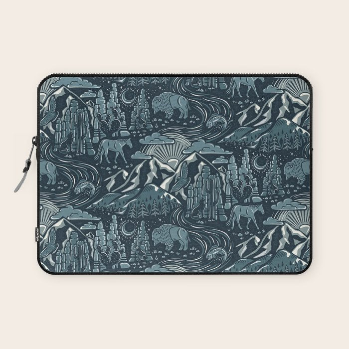 Wild West - Blue Laptop Sleeve Gallery Image 1