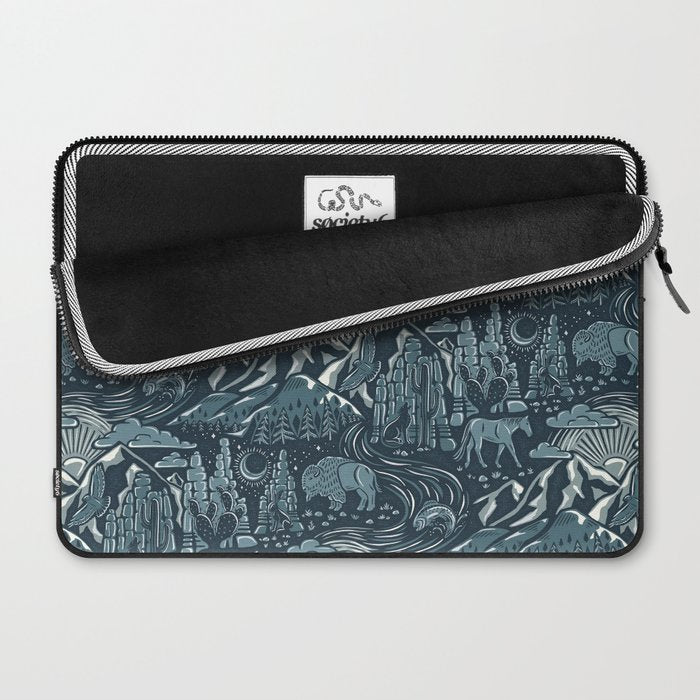 Wild West - Blue Laptop Sleeve Gallery Image 2