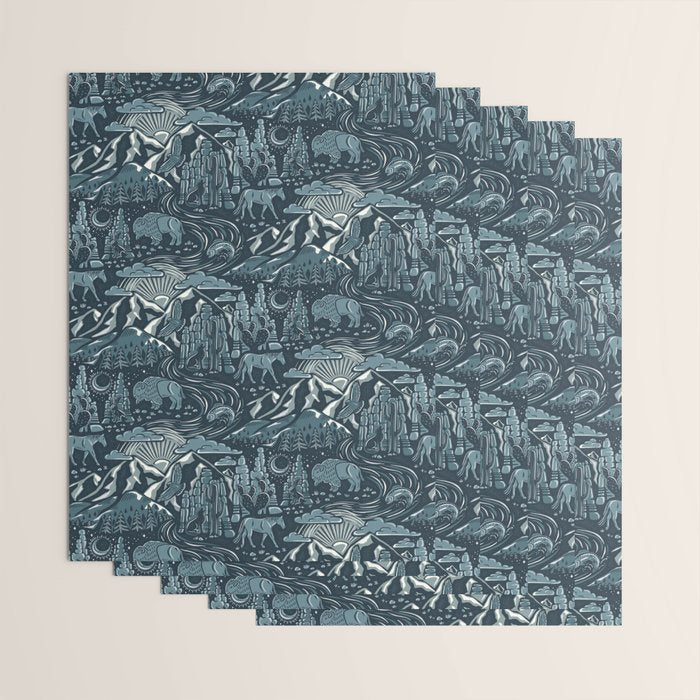 Wild West - Blue Wrapping Paper Gallery Image 3