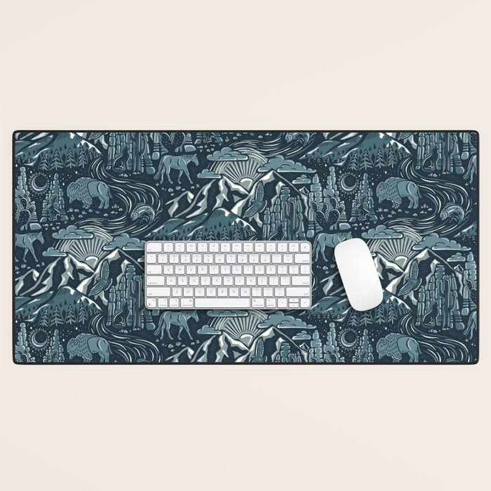 Wild West - Blue Desk Mat Gallery Image 1