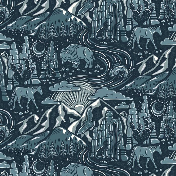 Wild West - Blue Coffee Mug Gallery Image 2