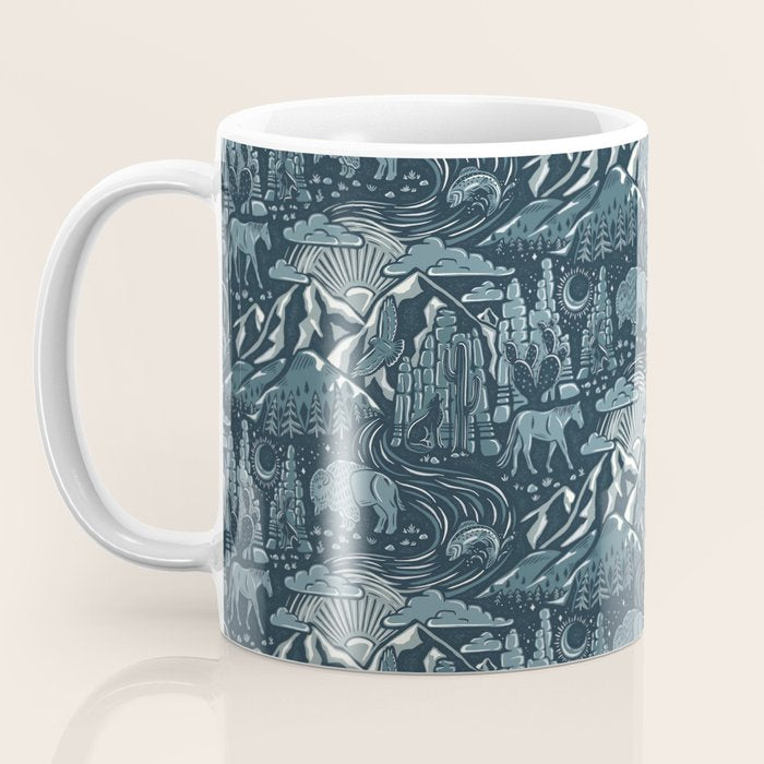 Wild West - Blue Coffee Mug Gallery Image 3