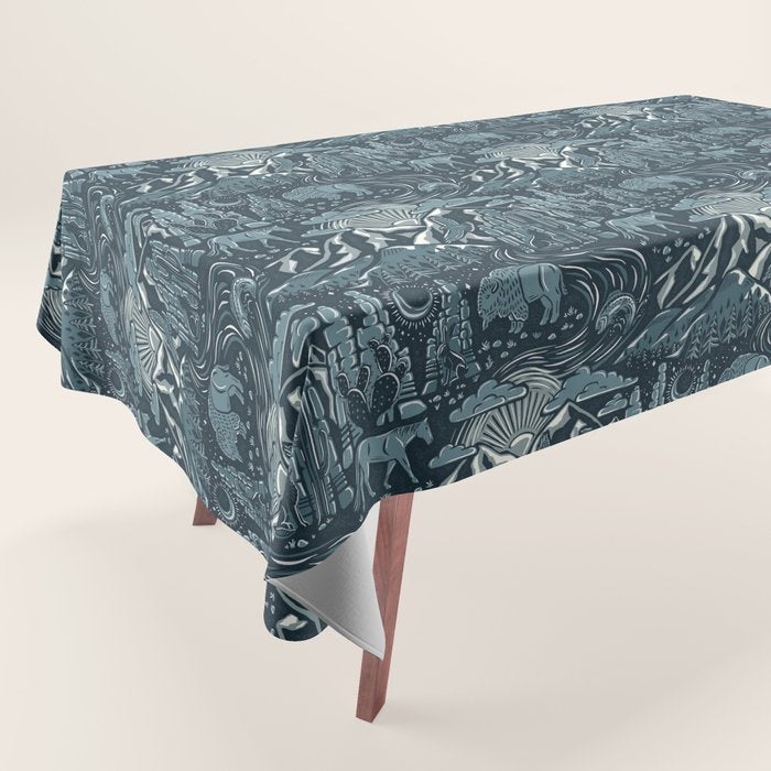 Wild West - Blue Tablecloth Gallery Image 1