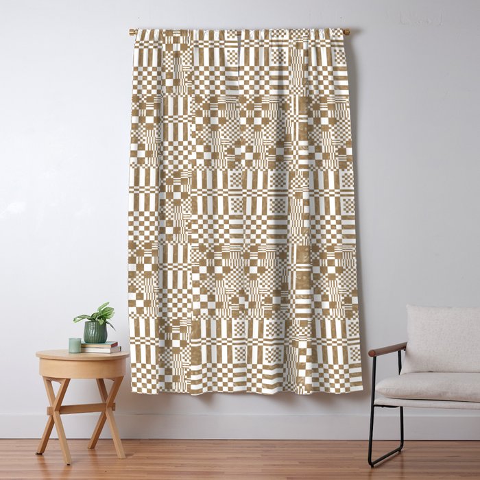 Warm Vintage Checks Window Curtain Gallery Image 5