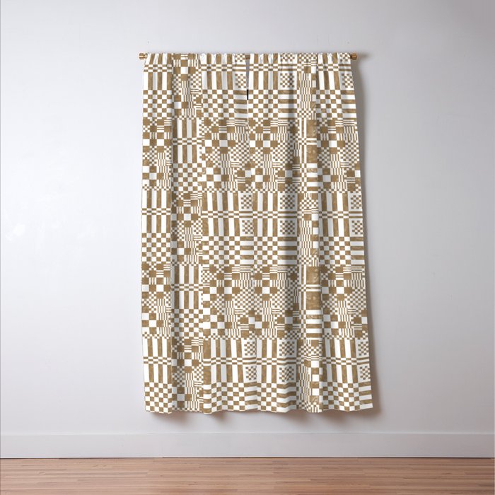 Warm Vintage Checks Window Curtain Gallery Image 3
