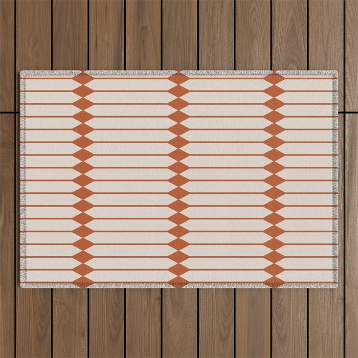 Minimal Geometric Pattern - Coral Outdoor Rug Gallery Image 1