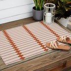 Minimal Geometric Pattern - Coral Outdoor Rug Gallery Image 2