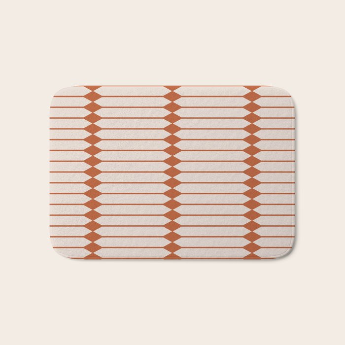 Minimal Geometric Pattern - Coral Bath Mat Gallery Image 1