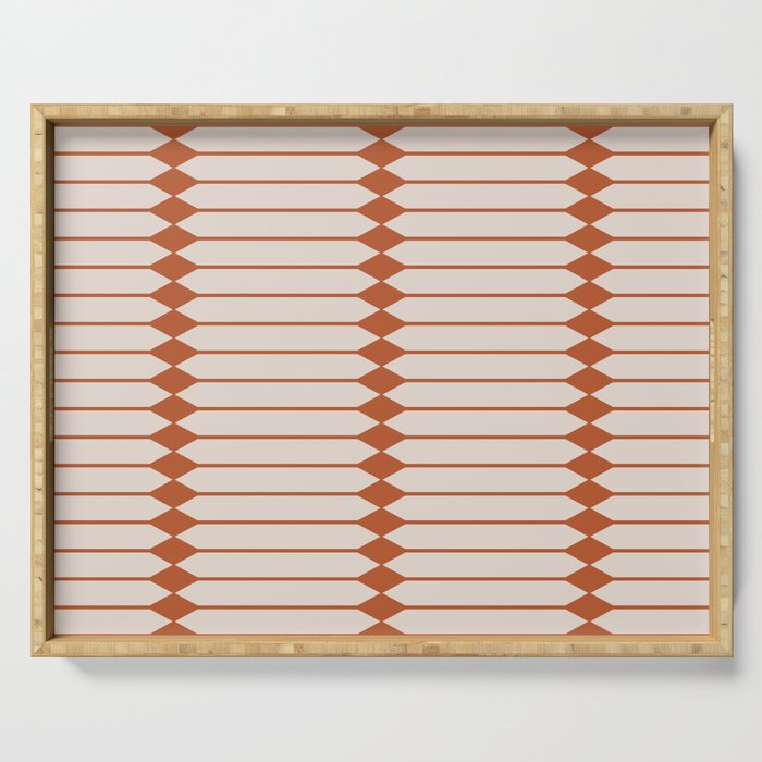 Minimal Geometric Pattern - Coral Serving Tray Gallery Image 1