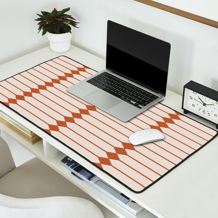 Minimal Geometric Pattern - Coral Desk Mat Gallery Image 2