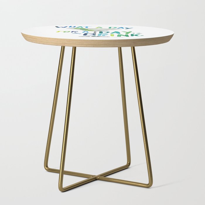 What a Day for a Day Drink - Blue & Green Palette Side Table Gallery Image 1