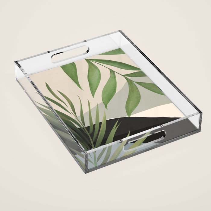 Abstract Art Tropical Leaves 49 Acrylic Tray Gallery Image 1